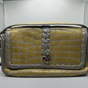 Brighton Yellow and Silver Croc Purse